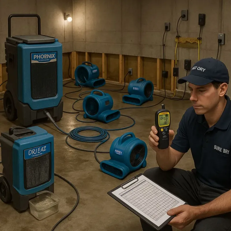 Structural Drying and Dehumidification process in Centerville, IA